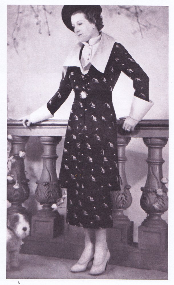 msilk Mussolini Dress, M initialed silk