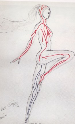 All that Jazz, Fashion Illustration, Leotard with Veins, Albert Wolsky