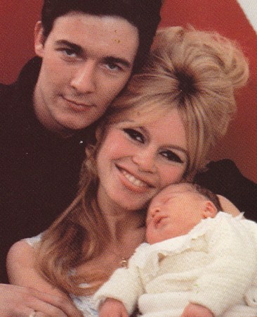 Brigitte Bardot, Jacques Charrier and baby