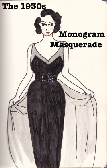 The 1930's Monogram Masquerade, Carolyn Everitt, Fashion Illustration