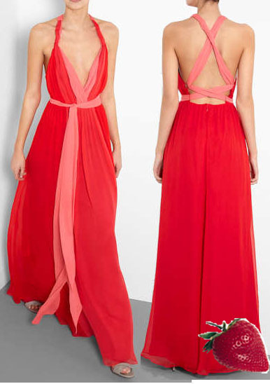 Halston Heritage, Pink and Red Dress. My Wardrobe