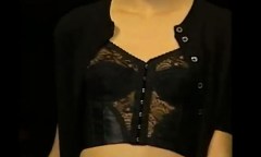 Dolce & Gabbana, Fall 1996, Black corset and black cropped cardigan