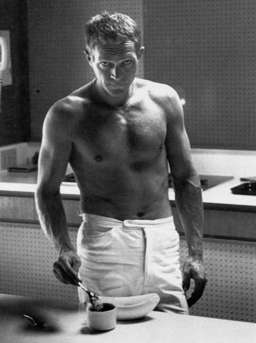 Steve McQueen, making tea, John Dominis, Life Magazine 1963
