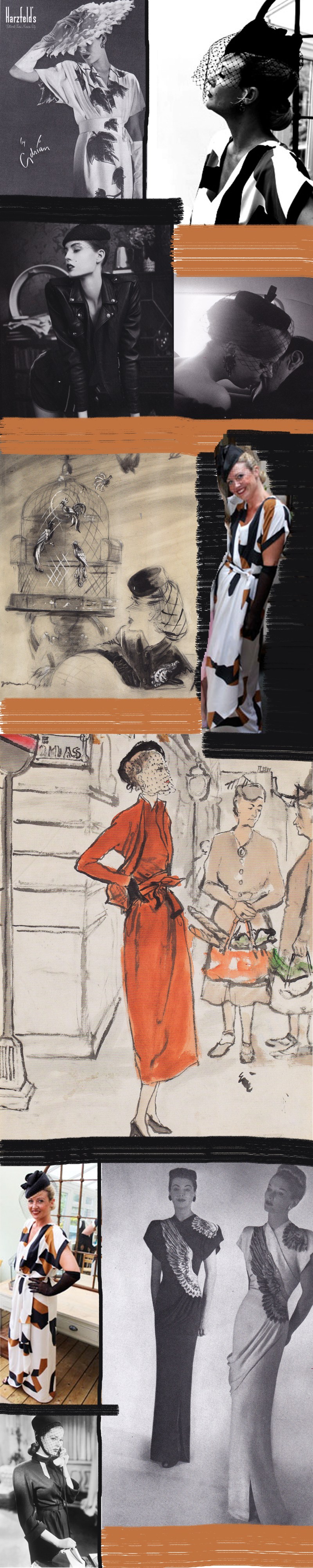 Diane Von Furstenburg, 1940s dress, Lauren Bacall, Black veiled hat, The Big Sleep