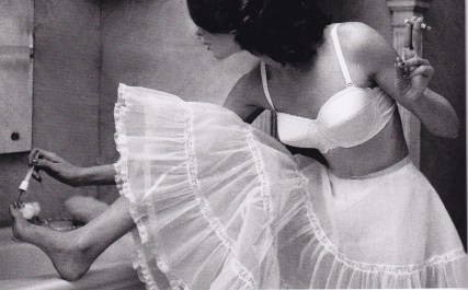 Lillian Bassman, painting toes, Lingerie