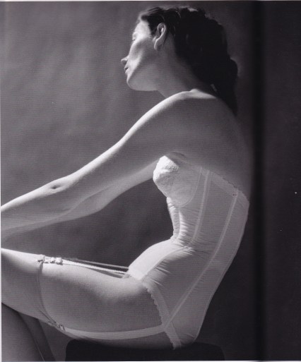Lillian Bassman, white basque, Lingerie