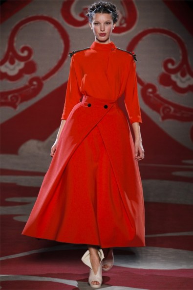 Ulyana Sergeenko, Fall 2012, red dress
