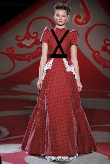 Ulyana Sergeenko, Fall 2012, red print dress 