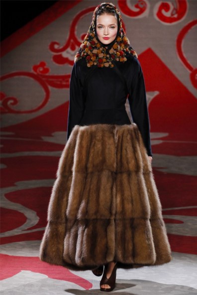 Ulyana Segeenko, Fall 2012, Fur skirt