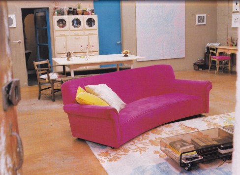Pink sofa, Gary Hume, kitsch, industrial interior