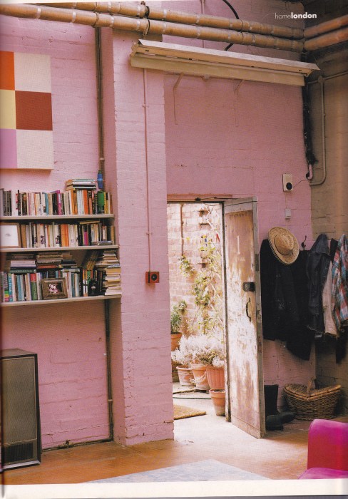 Industrial interior, pink, Gary Hume