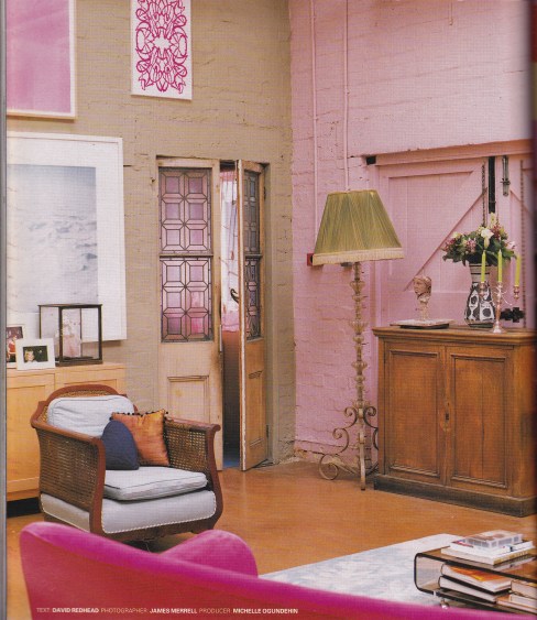 Warehouse, pink, industrial interior, Gary Hume