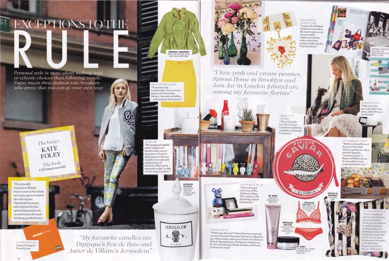 Kate Foley, British Vogue, More Dash than Cash, Opening Ceremony