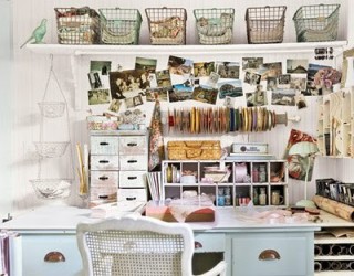 work space, distressed shabby chic