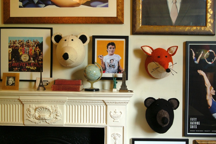 Animal heads for animal lovers, taxidermy, bloomsbury store, graham and green