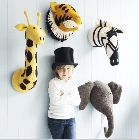 Animal Heads, Graham and Green, Taxidermy, felt heads