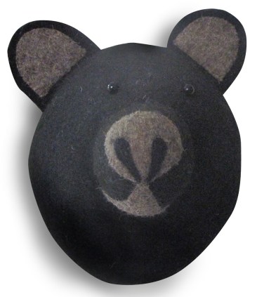 Black bear, animal heads, felt heads, bloomsbury store