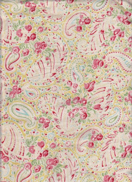 vintage edwardian rose print fabric