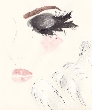 Chanel Pre Fall 2013, Lace Eyelashes, Fashion Illustration
