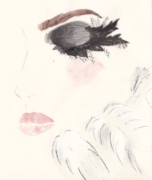 Chanel Pre Fall 2013, Lace Eyelashes, Fashion Illustration