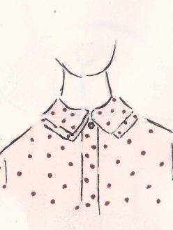 Toast Spring Collection, Blush Pink spotted shirt, fashion Illustration