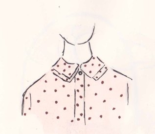 Toast Spring Collection, Blush Pink spotted shirt, fashion Illustration