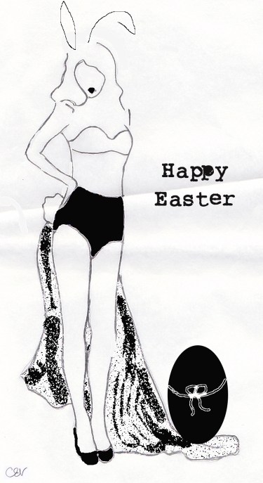 Pin Up, Easter Bunny girl, illustration, Carolyn Everitt