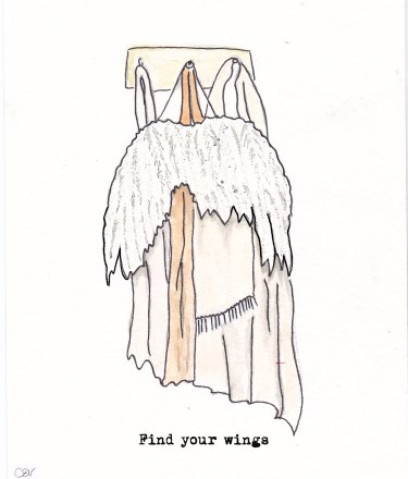 Find your wings, greeting card design