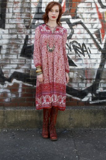 indian print hippie dress, Etsy hippie dress