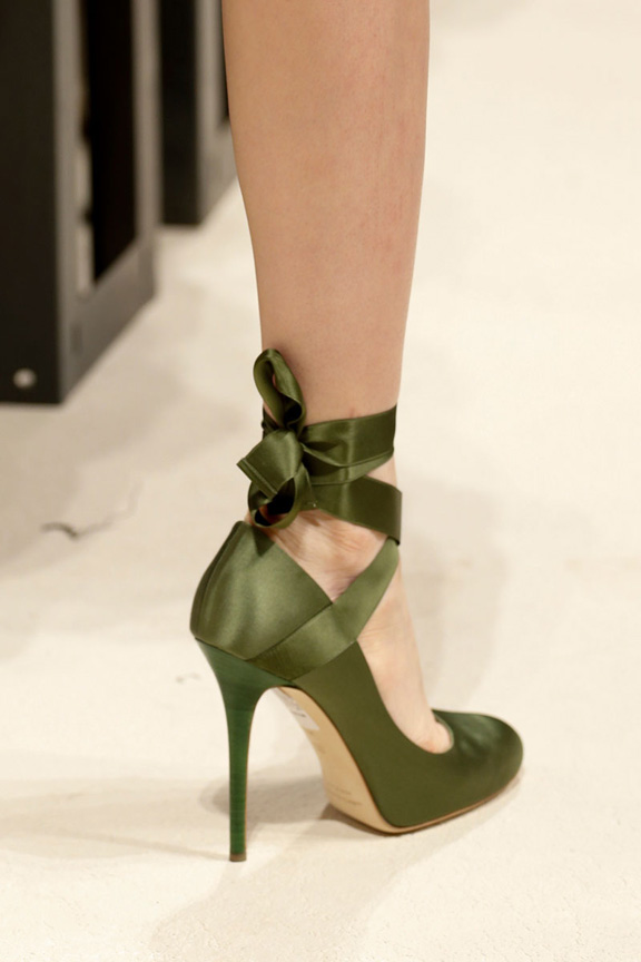 Heeled ballet shoes with ribbons, Alberta Ferretti, SS2014