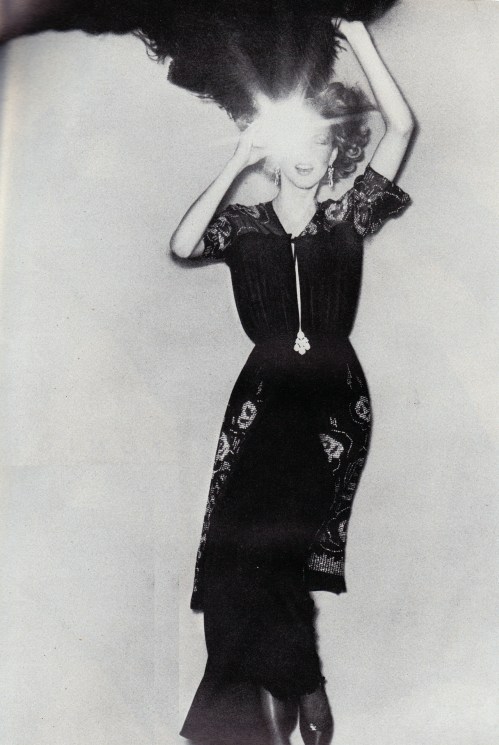 October 1974 Vogue, sequinned peasant dresses