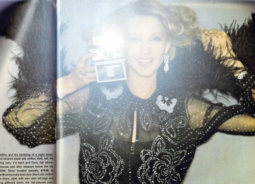 October 1974 Vogue, sequinned peasant dresses